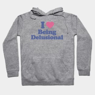 Y2K Tee Shirt, 100% delusional Shirt, Funny Tee, 2000's t-Shirt, I heart being delusional, I Love Being Delusional, 90s Aesthetic, Funny Quote Y2K Hoodie